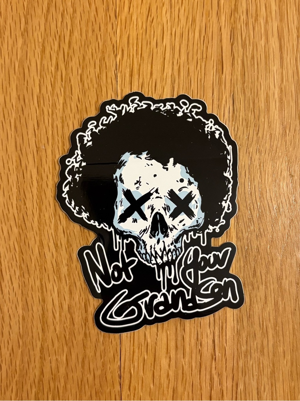Grandson band Not Your Grandson skull sticker